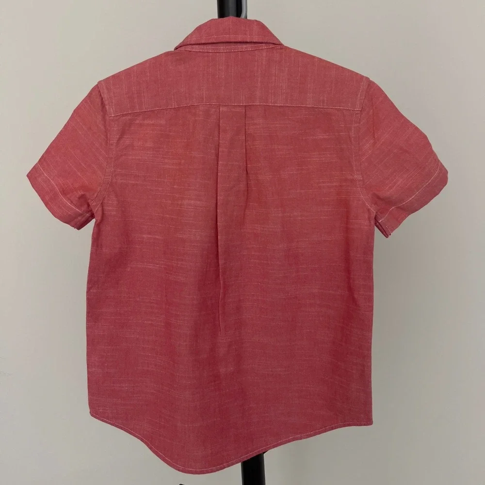 NWT Polo Ralph Lauren Kids Red Short Sleeve Button Down Shirt Size 6